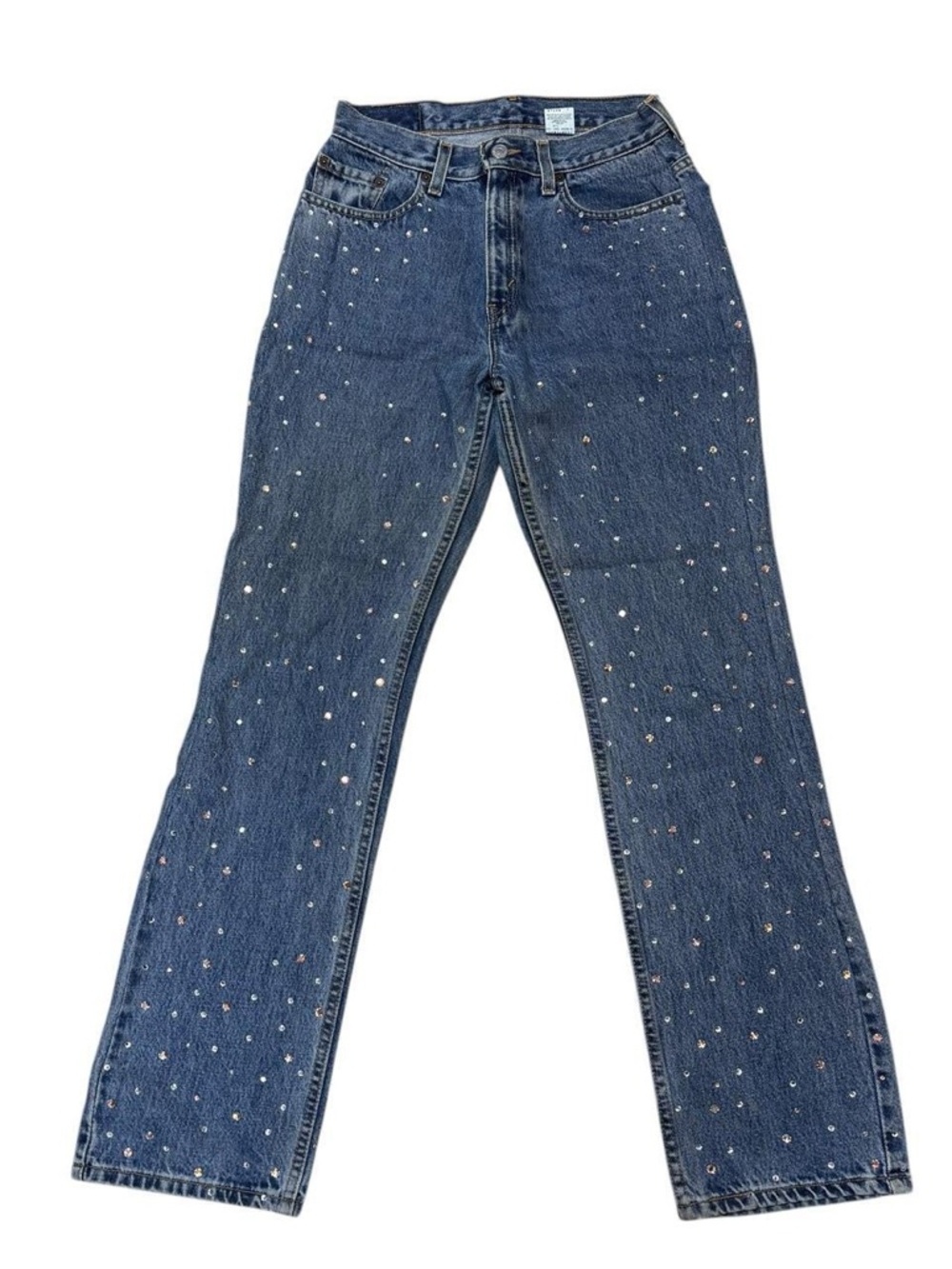 Levi’s 505 Vintage Blue Rhinestone Straight Leg Jeans